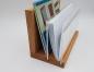 Preview: Briefhalter / Flyerhalter aus Eiche Massivholz, geölt, mit Acrylglas, 21 cm lang