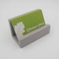 Preview: Visitenkartenhalter aus Ahornholz, deckend grau lackiert, 10 cm breit