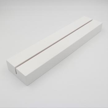 Kartenhalter Buche weiß lackiert, 30 cm lang, mit breiter Nut